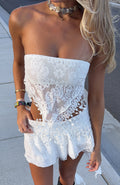 White Fox Love Fest Strapless Top White