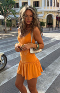 White Fox Play Nice Beaded Mini Dress Marigold