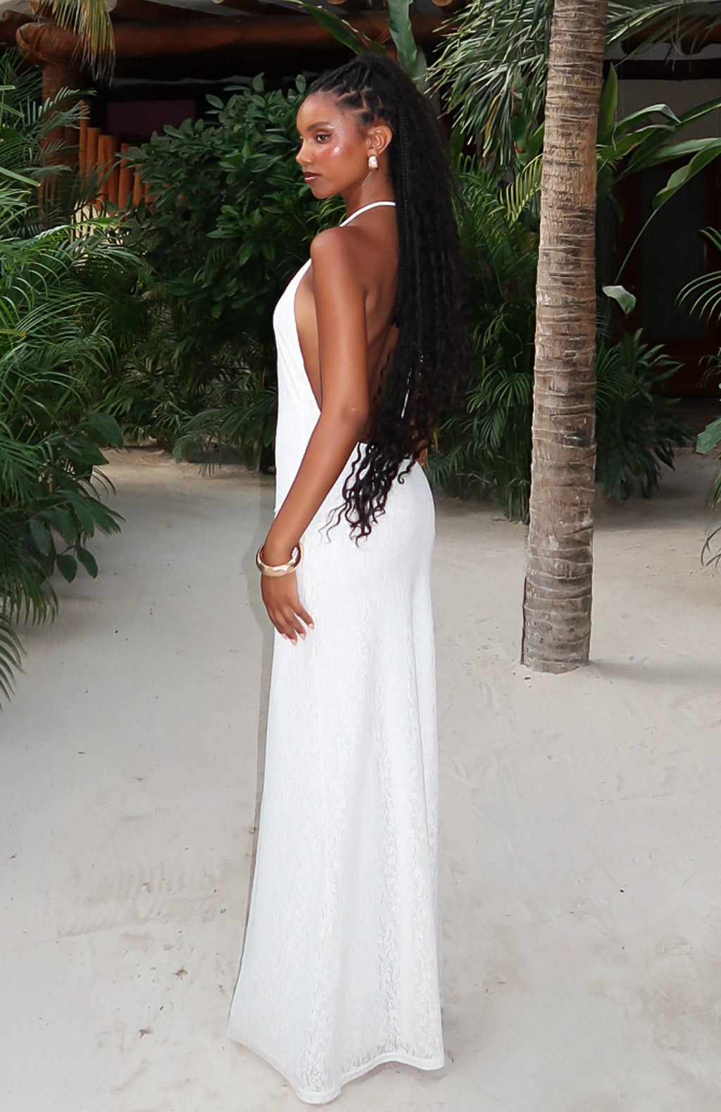White Fox Bare Elegance Maxi Dress Off White