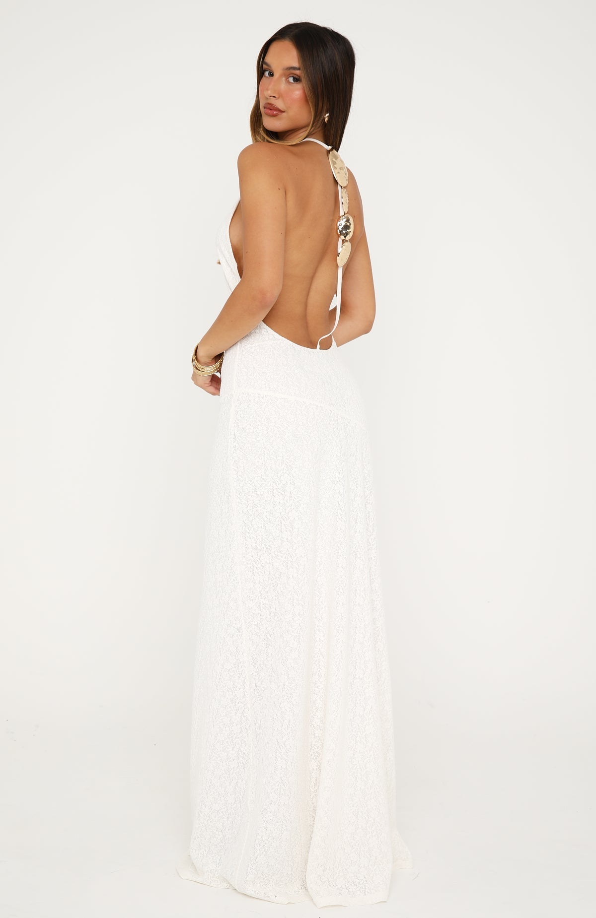 White Fox Bare Elegance Maxi Dress Off White