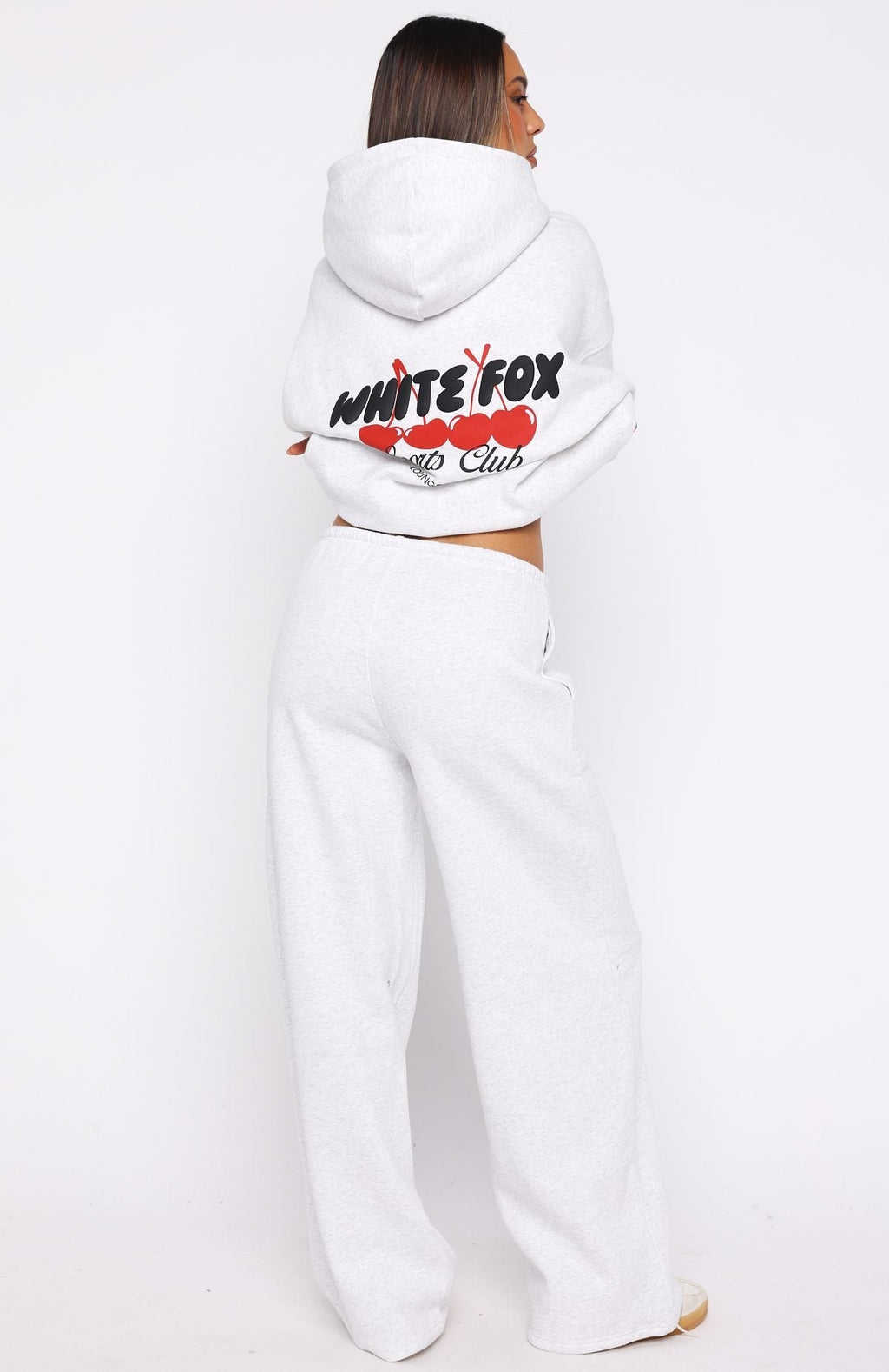 White Fox Club 14 Cassie Wide Leg Sweatpants Grey Marle