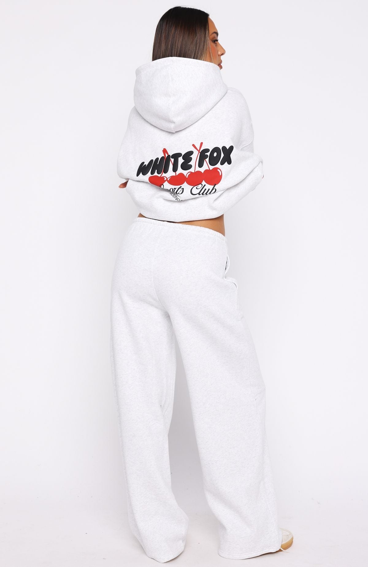 White Fox Club 14 Cassie Wide Leg Sweatpants Grey Marle