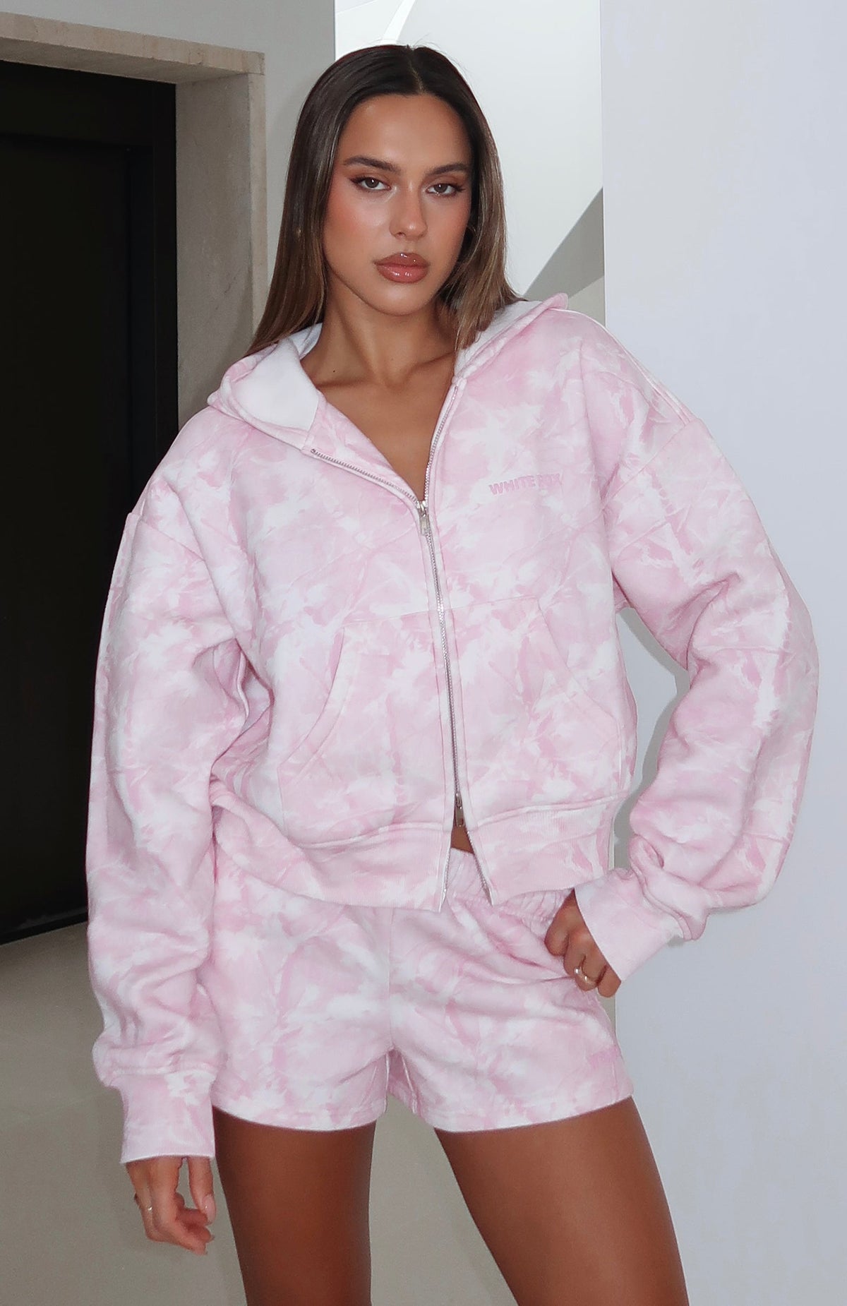 White Fox Hiding Away Lounge Shorts Pink Camo