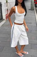 White Fox Call It Ours Relaxed Shorts White