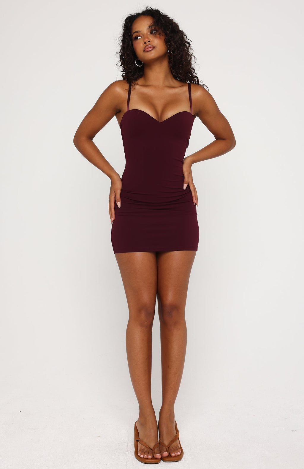 White Fox I Know You Tried Mini Dress Wine