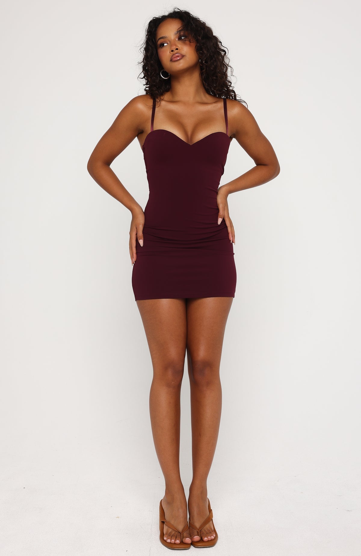 White Fox I Know You Tried Mini Dress Wine