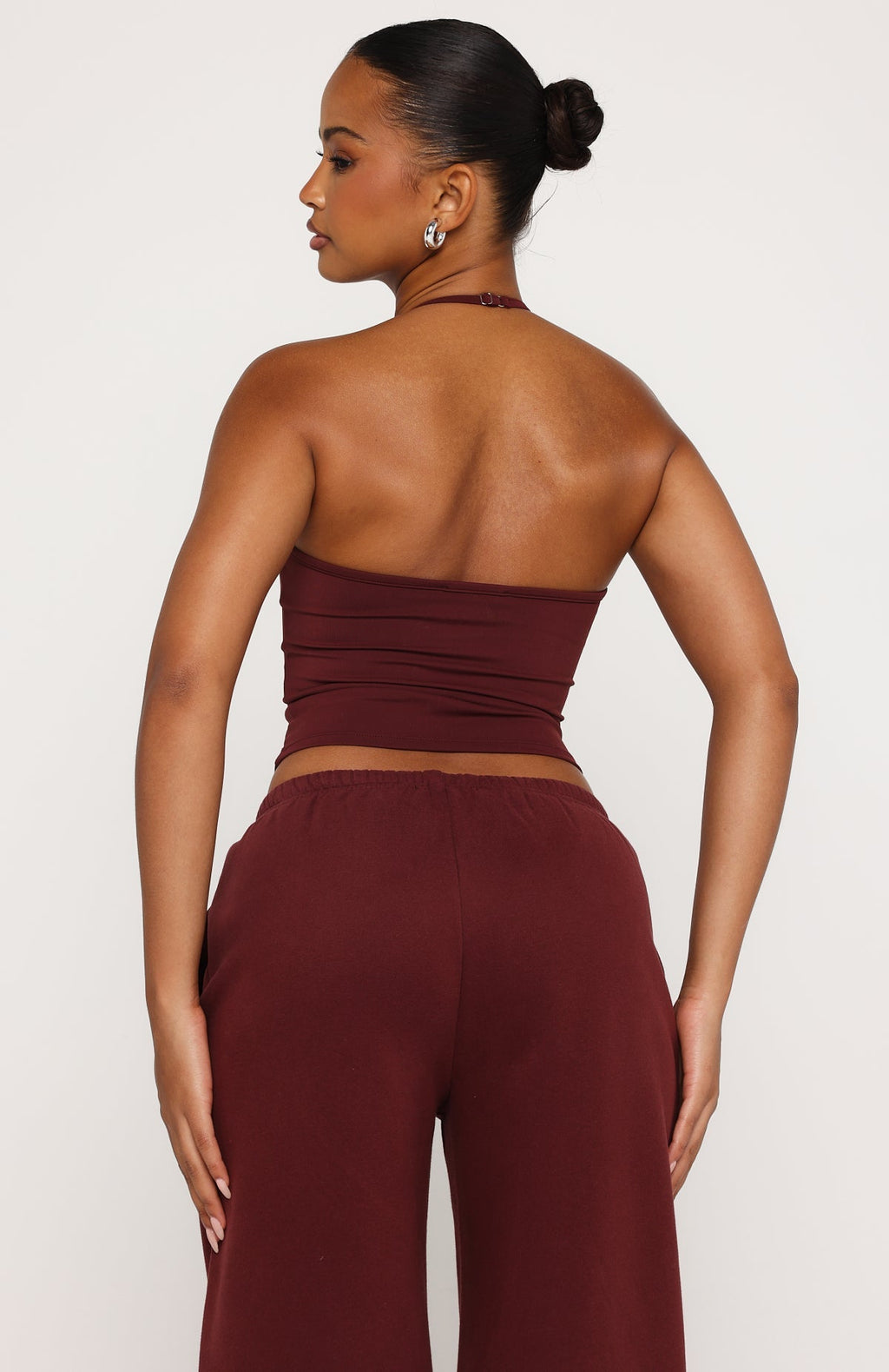 White Fox Test Drive Halter Top Dark Cherry