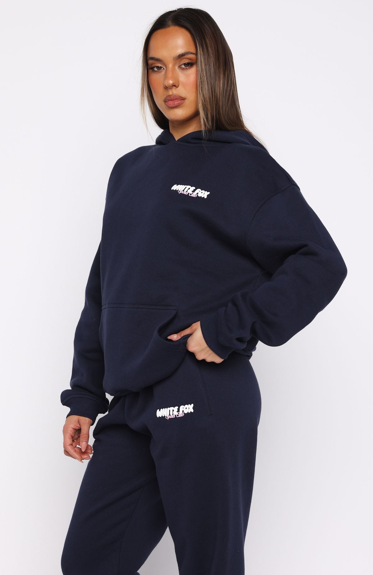 White Fox Club 14 Trinity Oversized Hoodie Navy