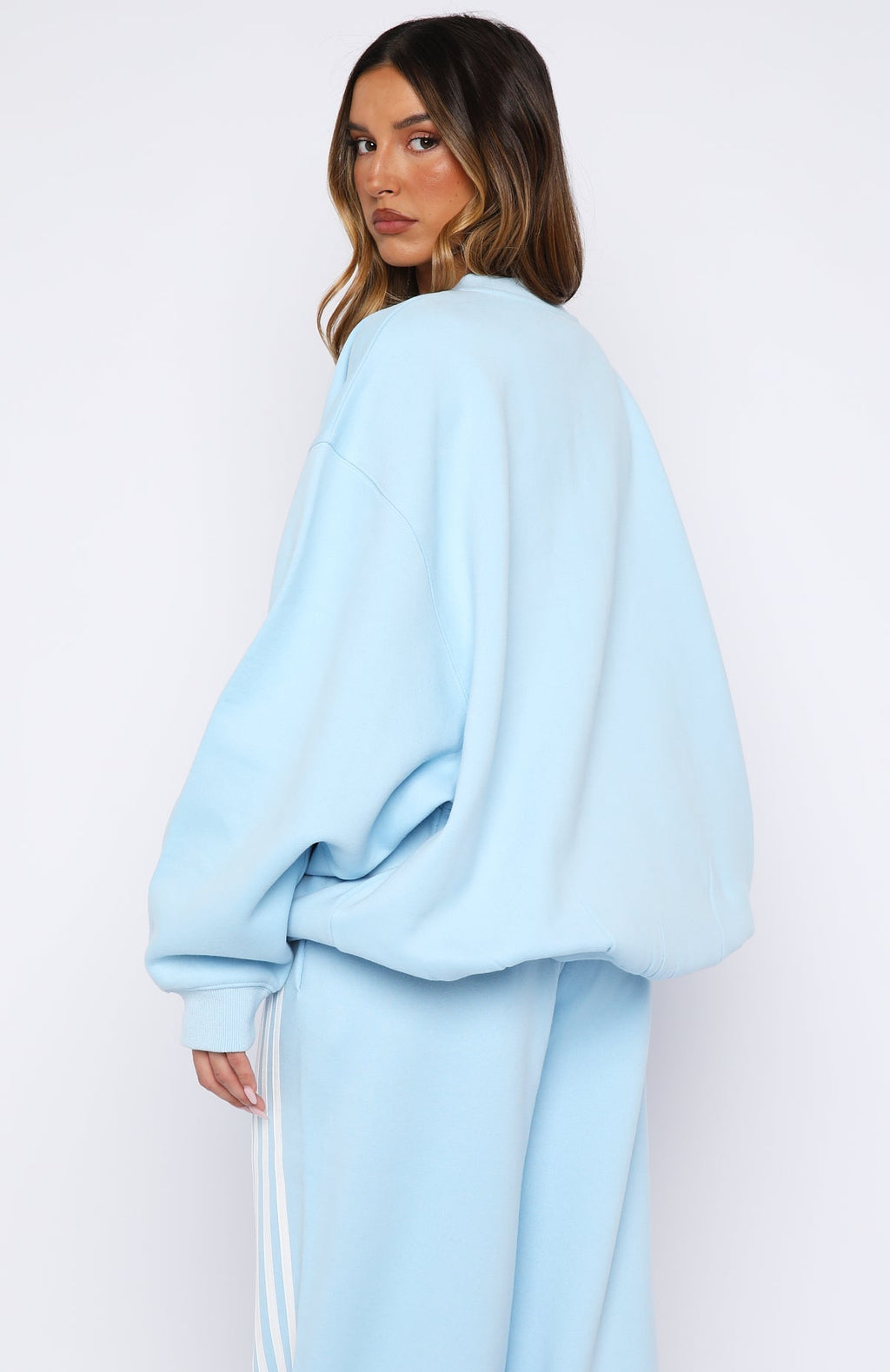 White Fox Release 15 Janie Oversized Drop Shoulder Sweater Blue