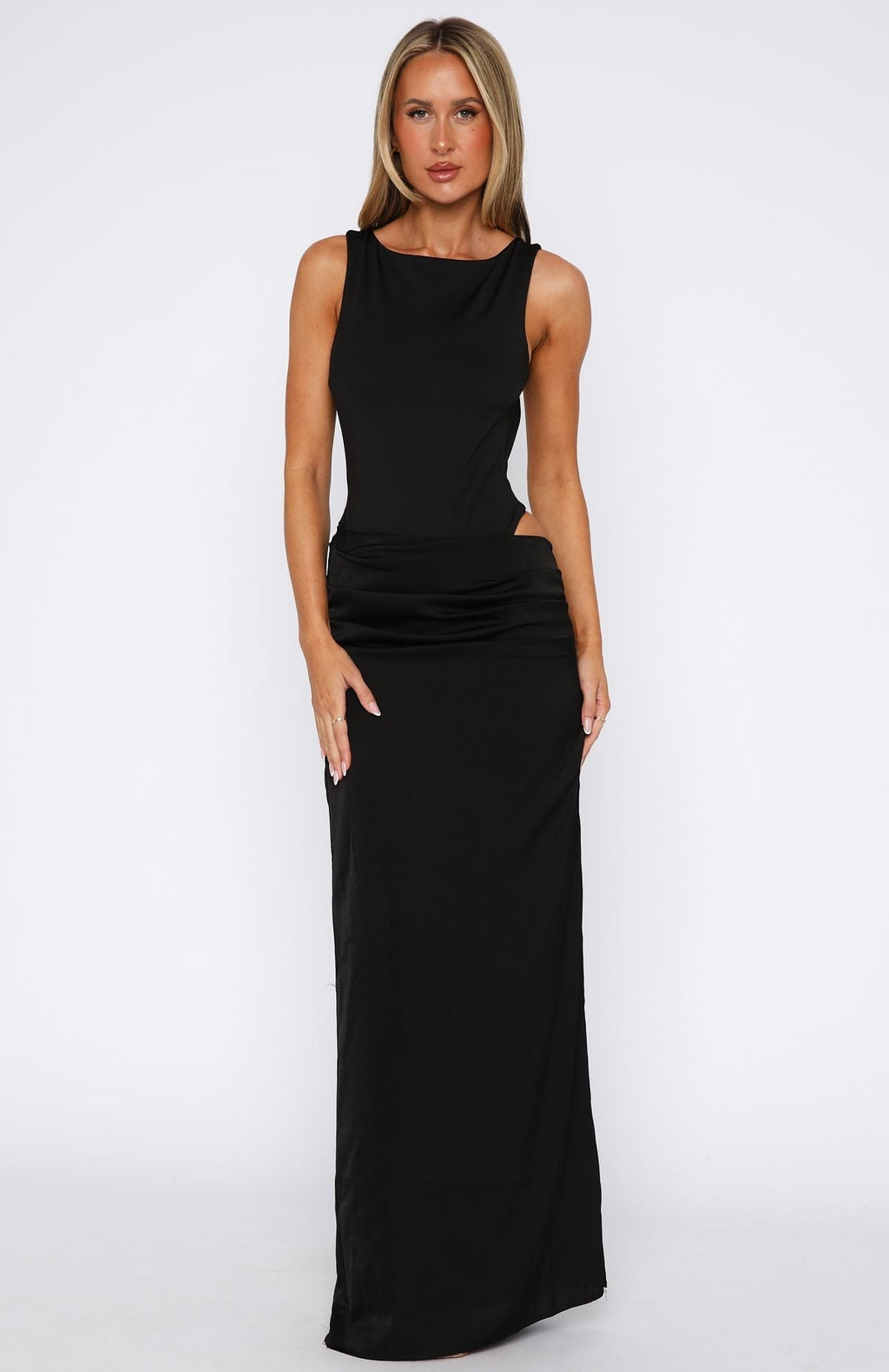 White Fox Moonlight Muse Maxi Dress Black