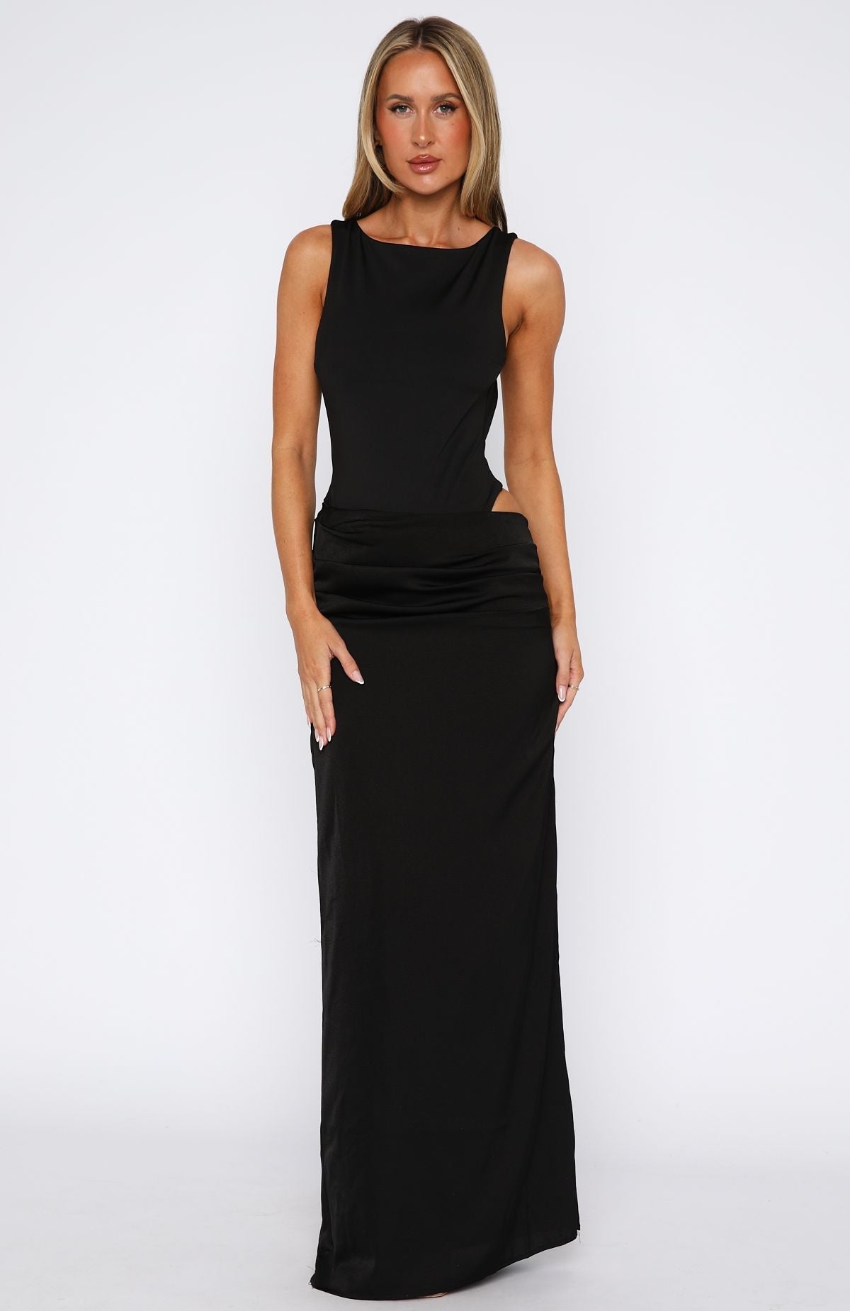 White Fox Moonlight Muse Maxi Dress Black