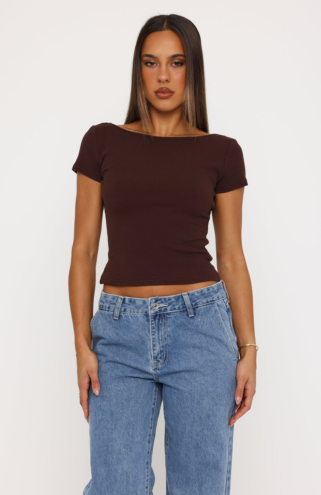 White Fox Not Like The Rest Short Sleeve Top Chocolate
