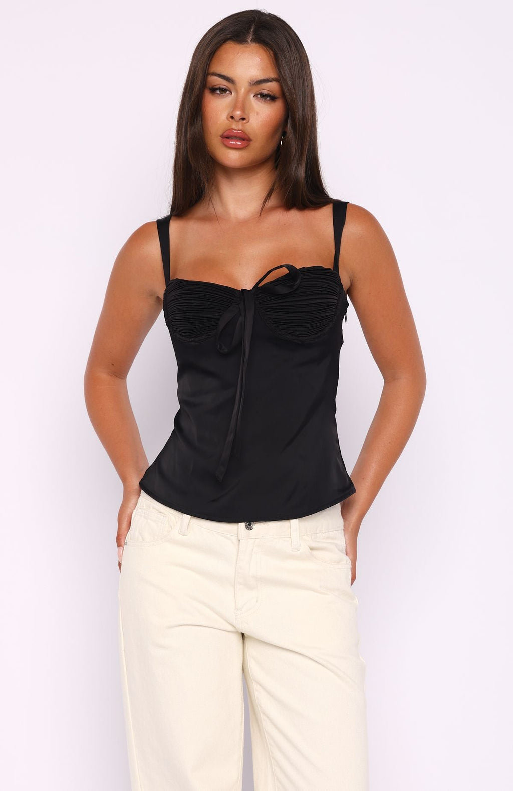 White Fox Blushing Belle Top Black