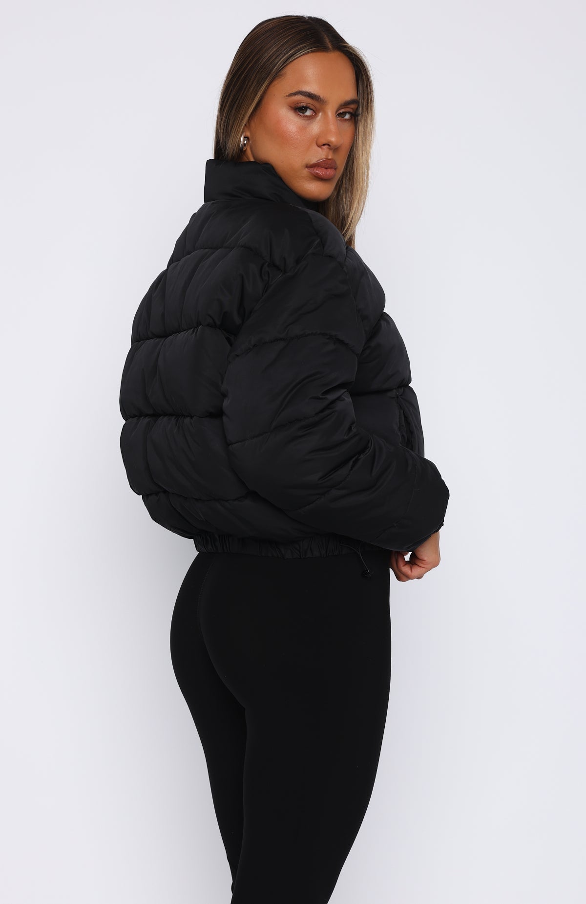 White Fox Summit Zip Through Puffer Black
