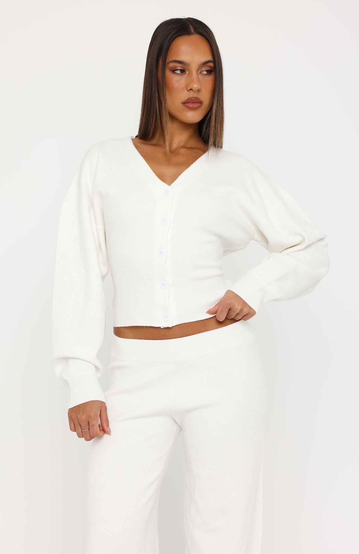 White Fox Kassandra Knit Cardigan Off White