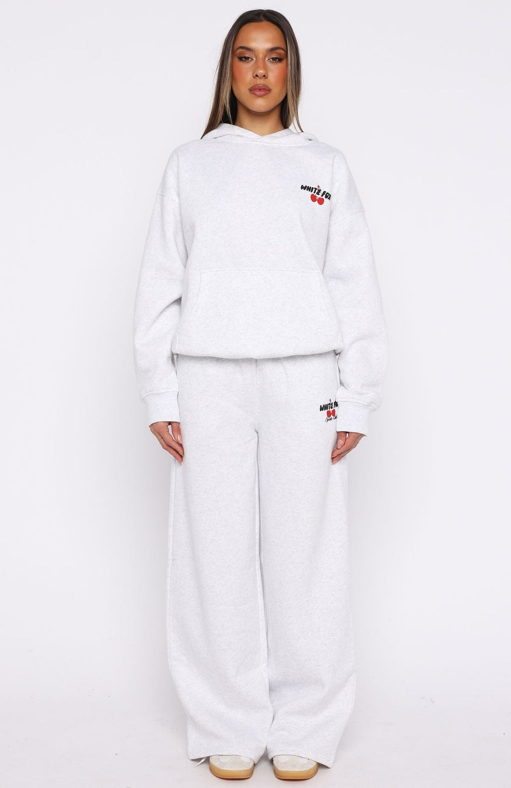 White Fox Club 14 Cassie Boxy Hoodie Grey Marle