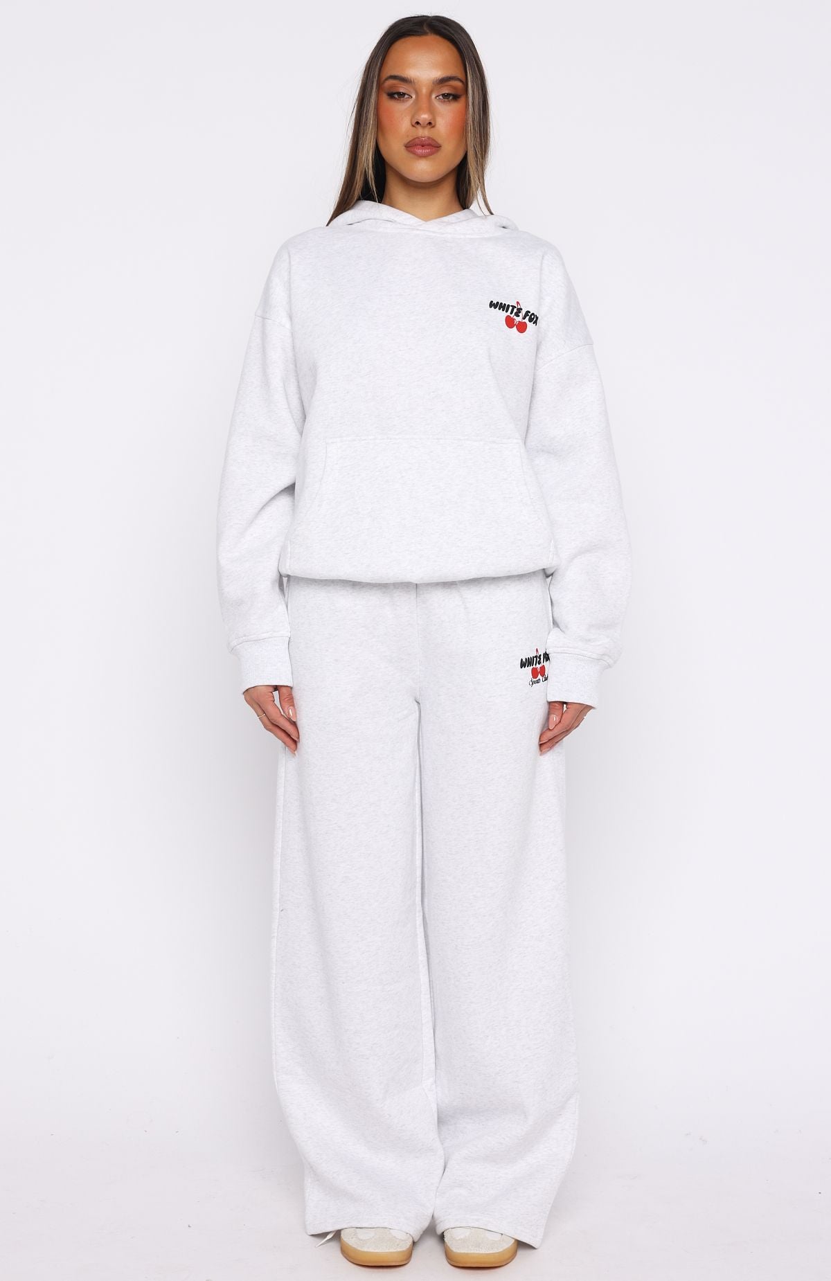 White Fox Club 14 Cassie Boxy Hoodie Grey Marle