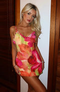 White Fox Roman Holiday Mini Dress Tropical Bloom