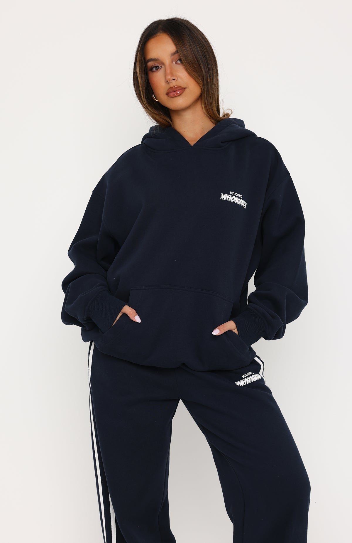 White Fox Studio 17 Spencer Oversized Hoodie Navy
