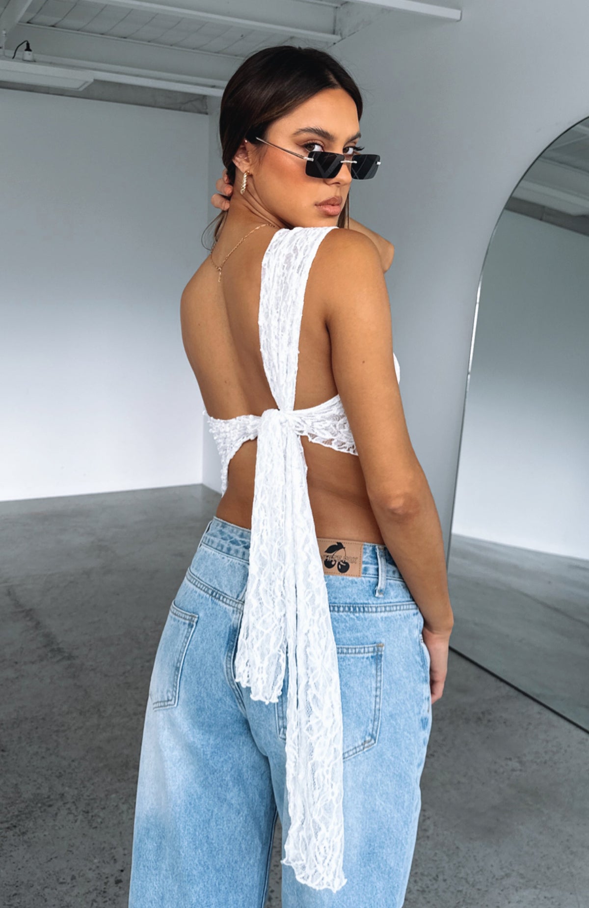 White Fox It's A Love Story Lace Top White
