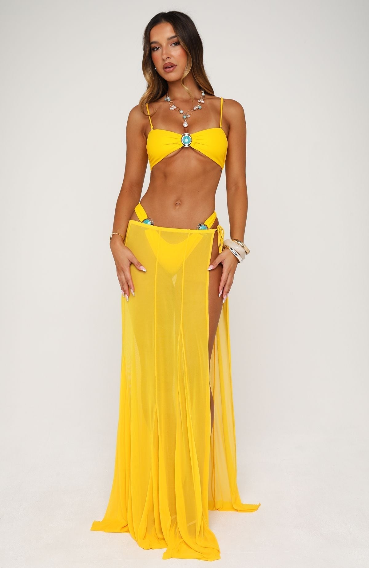 White Fox Sandslip Maxi Skirt Mango