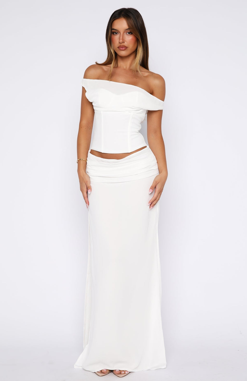 White Fox Unavailable Energy Maxi Dress White