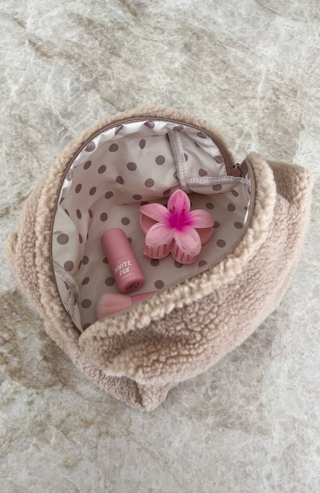 White Fox Kofi Cosmetic Bag Biscuit