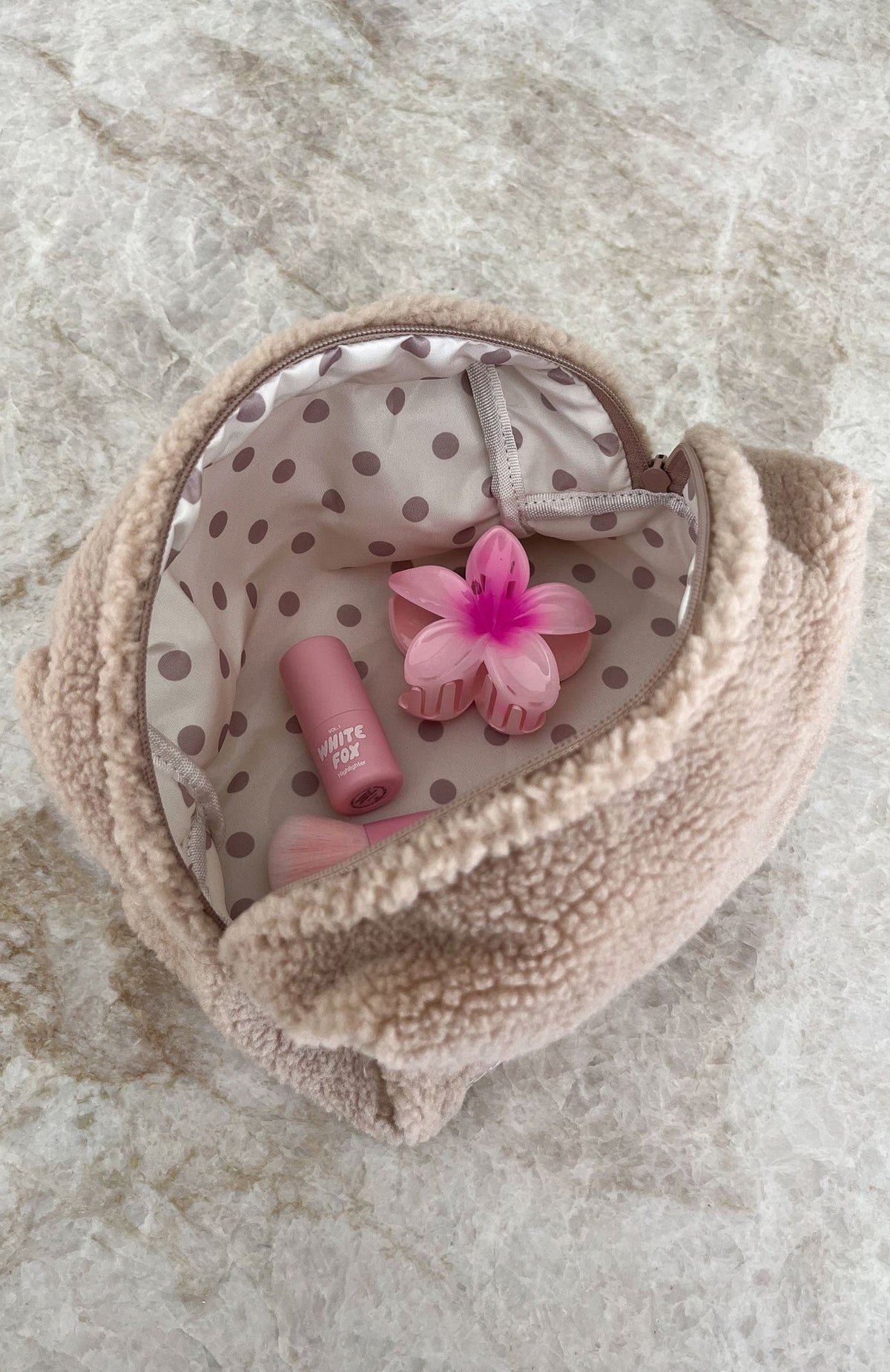 White Fox Kofi Cosmetic Bag Biscuit