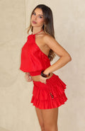 White Fox Flirt And Frill Mini Skirt Ruby