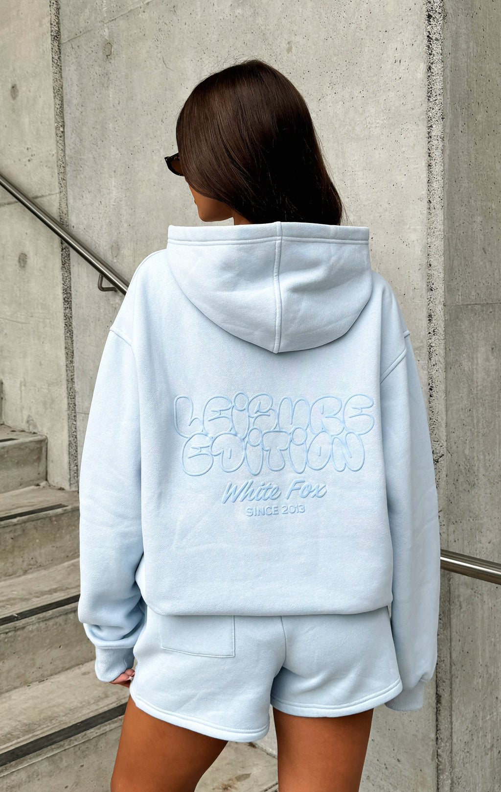 White Fox Leisure Edition Oversized Hoodie Baby Blue