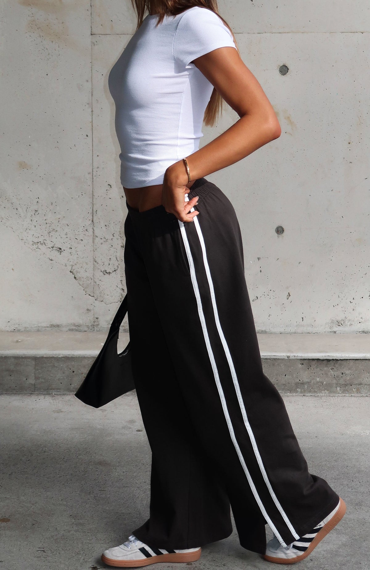 White Fox Make Me Promises Pants Charcoal