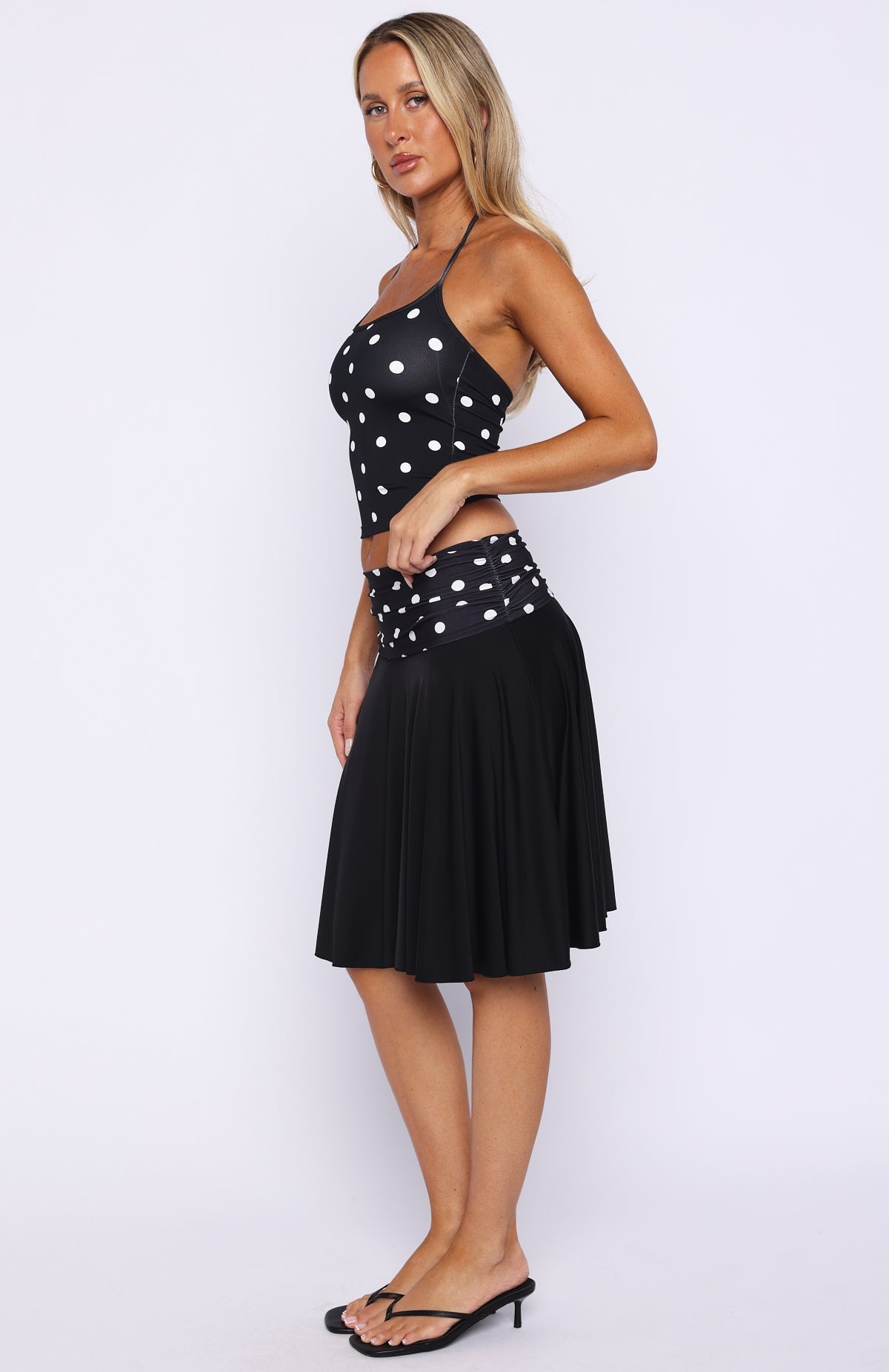 White Fox We've Got That Spark Midi Skirt Black