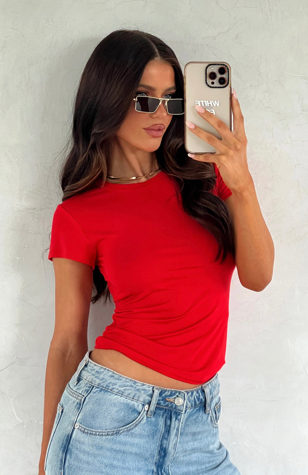 White Fox Too Blessed Tee Red