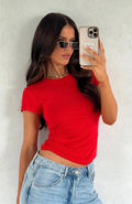 White Fox Too Blessed Tee Red