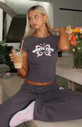 White Fox Lucky Thirteen Audrina Baby Tee Volcanic