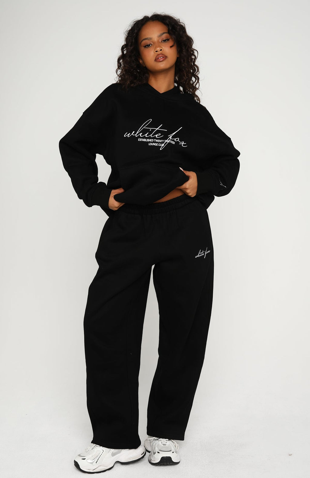 White Fox Know What You Want Oversized Hoodie Black