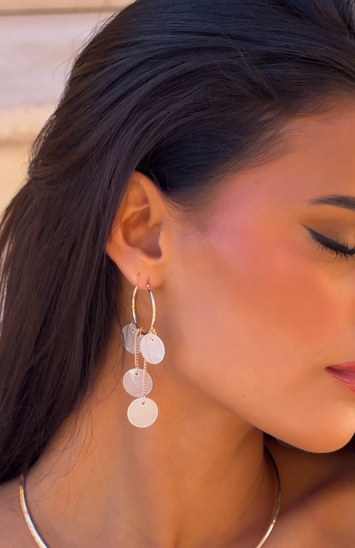 White Fox Makaio Earrings Gold