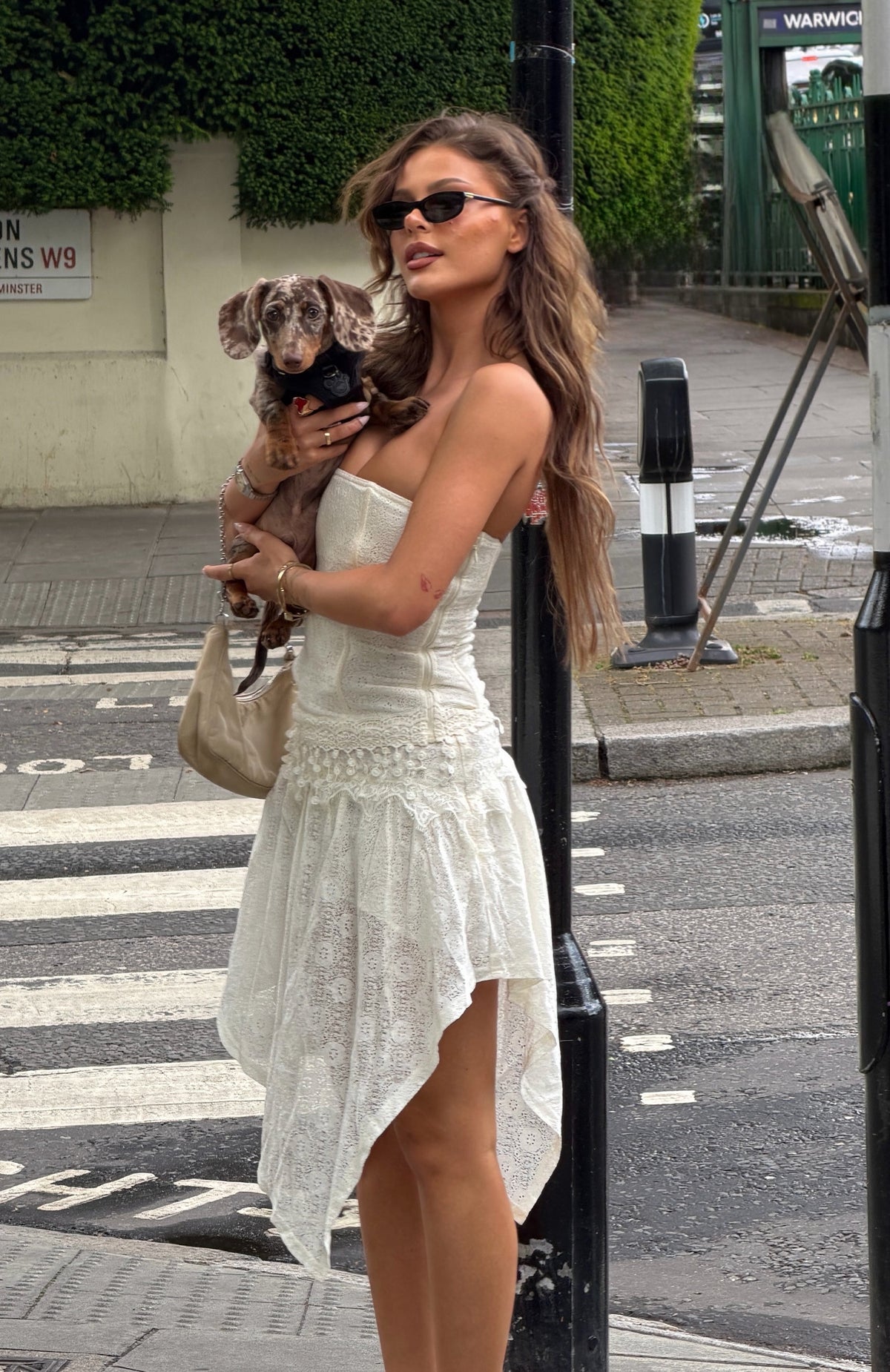 White Fox Heatwave Hearts Strapless Bustier Off White