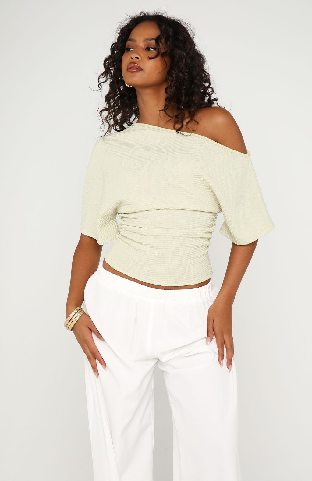 White Fox Fateful Moment Cinched Top Matcha