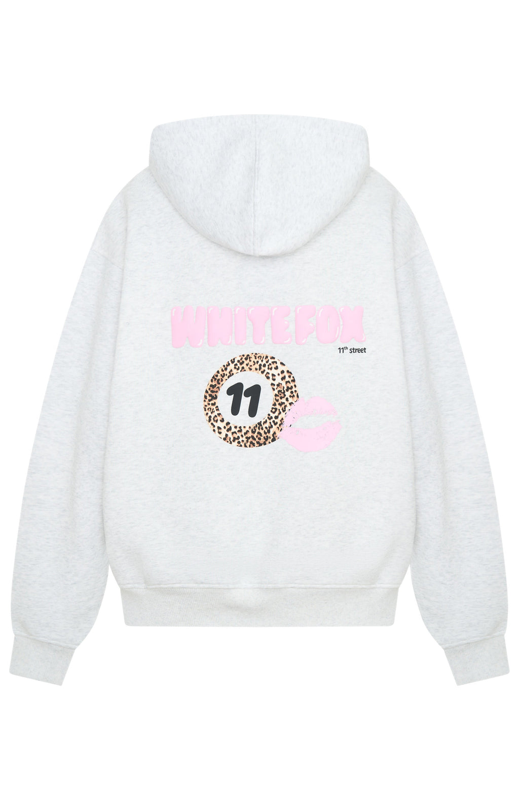 White Fox 11th Street She's So Lucky Oversized Hoodie Leopard Splice