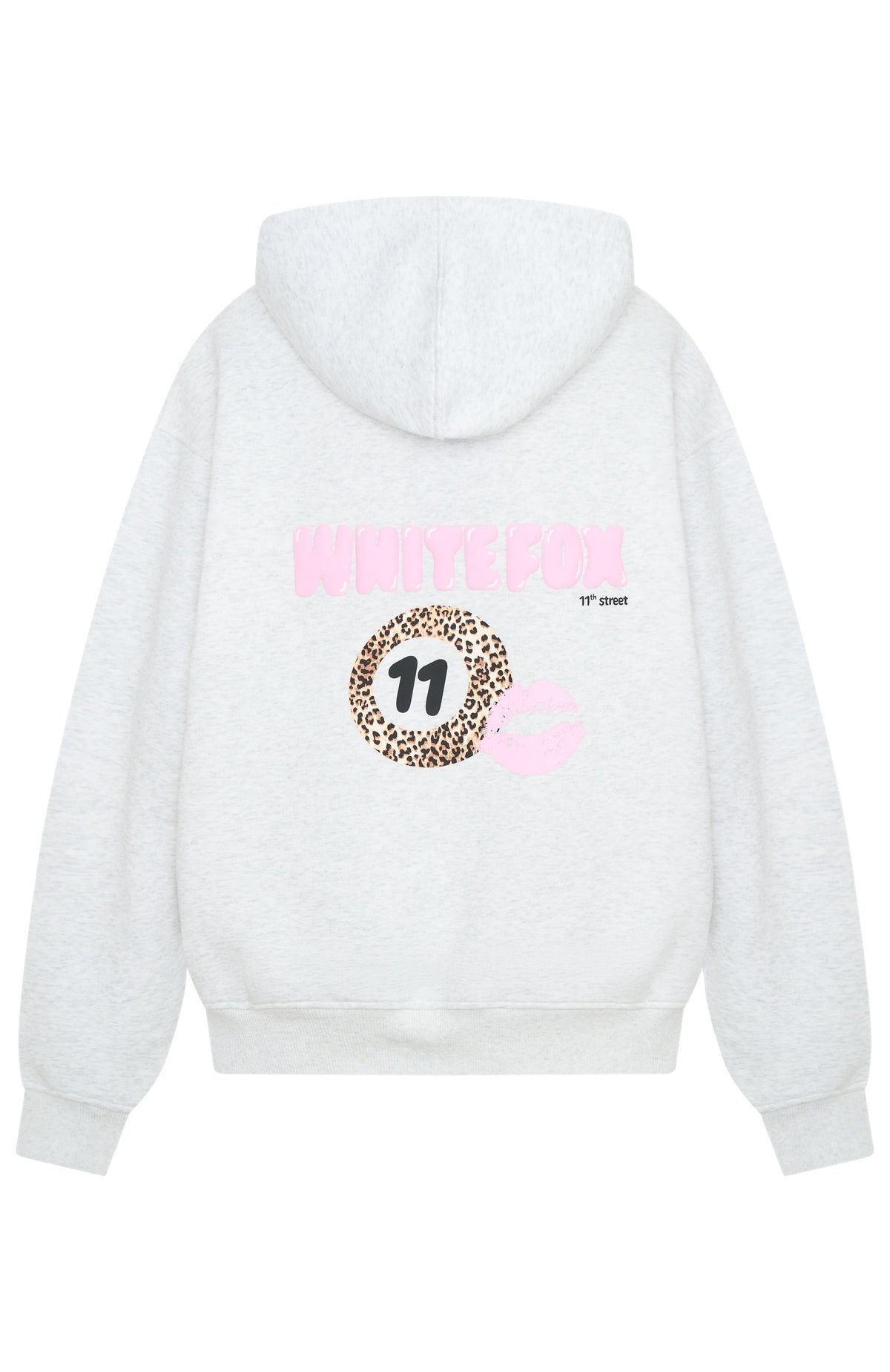 White Fox 11th Street She's So Lucky Oversized Hoodie Leopard Splice