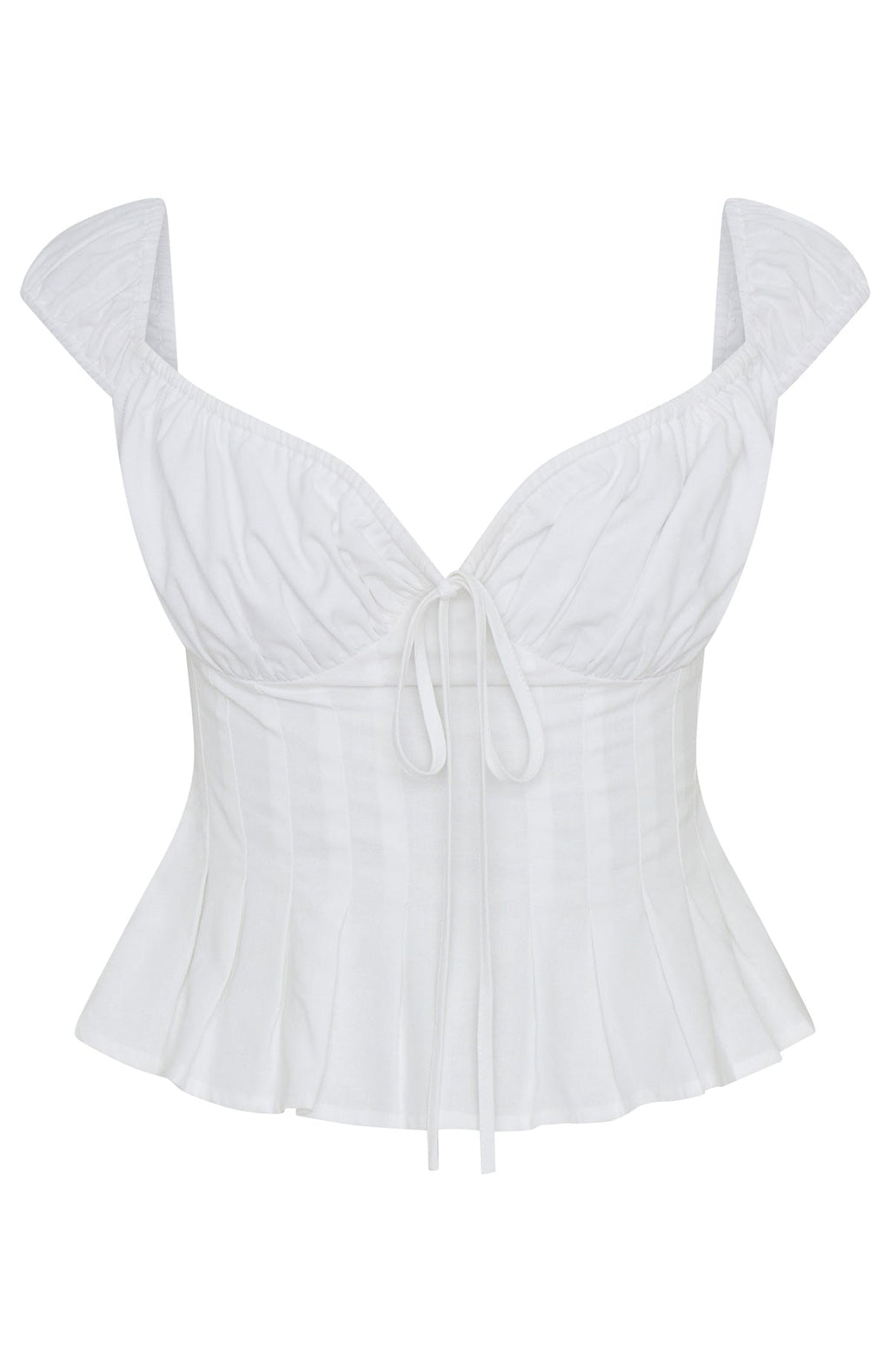 White Fox Cut You Off Poplin Top White