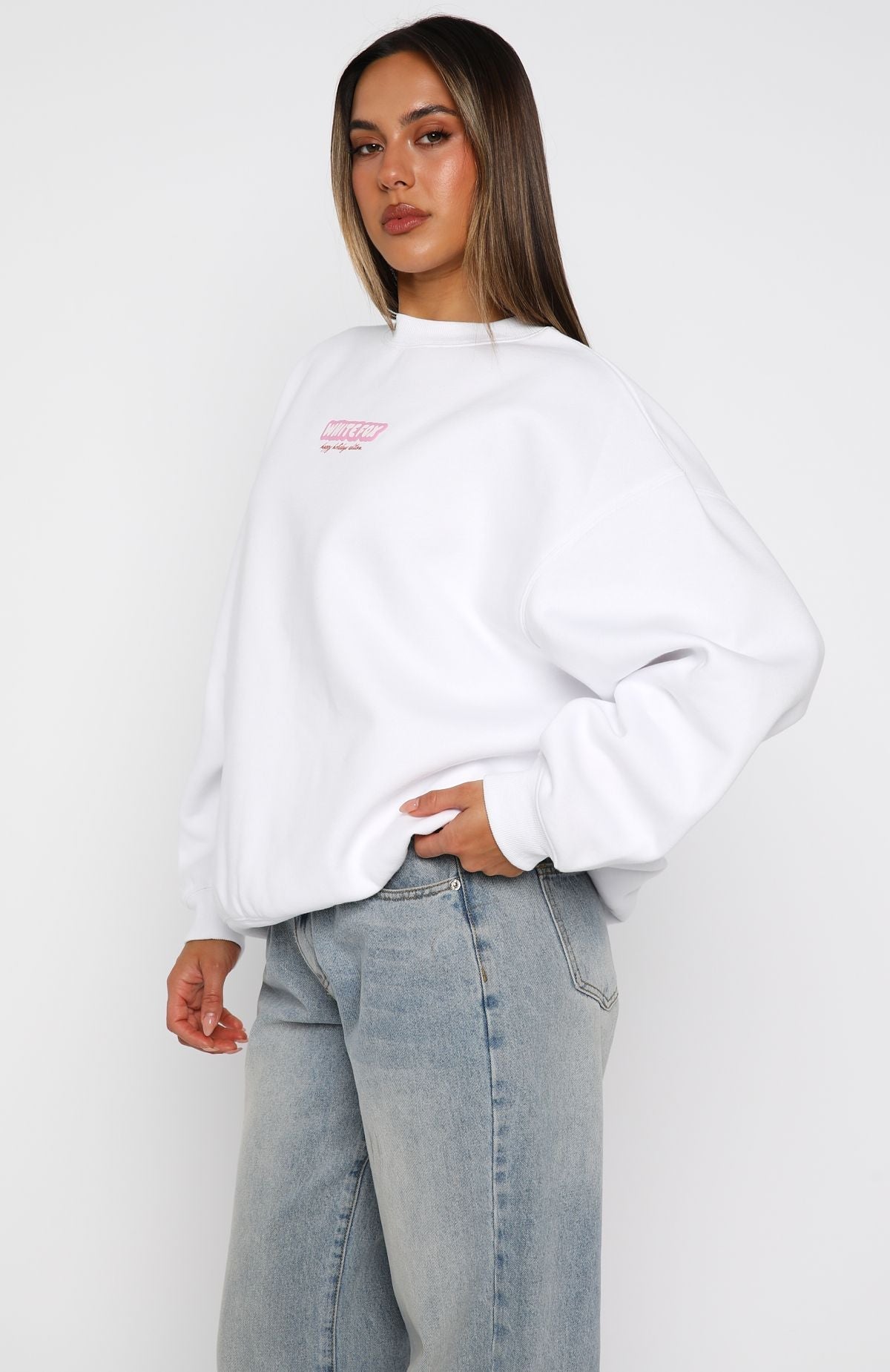 White Fox Santa Baby Oversized Sweater White