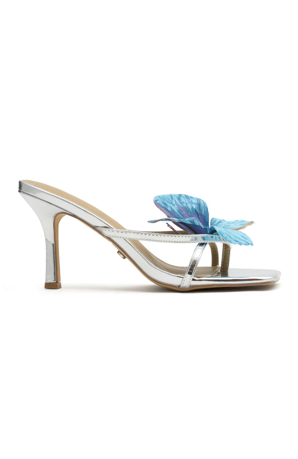 White Fox Ayan Mules Silver/Blue