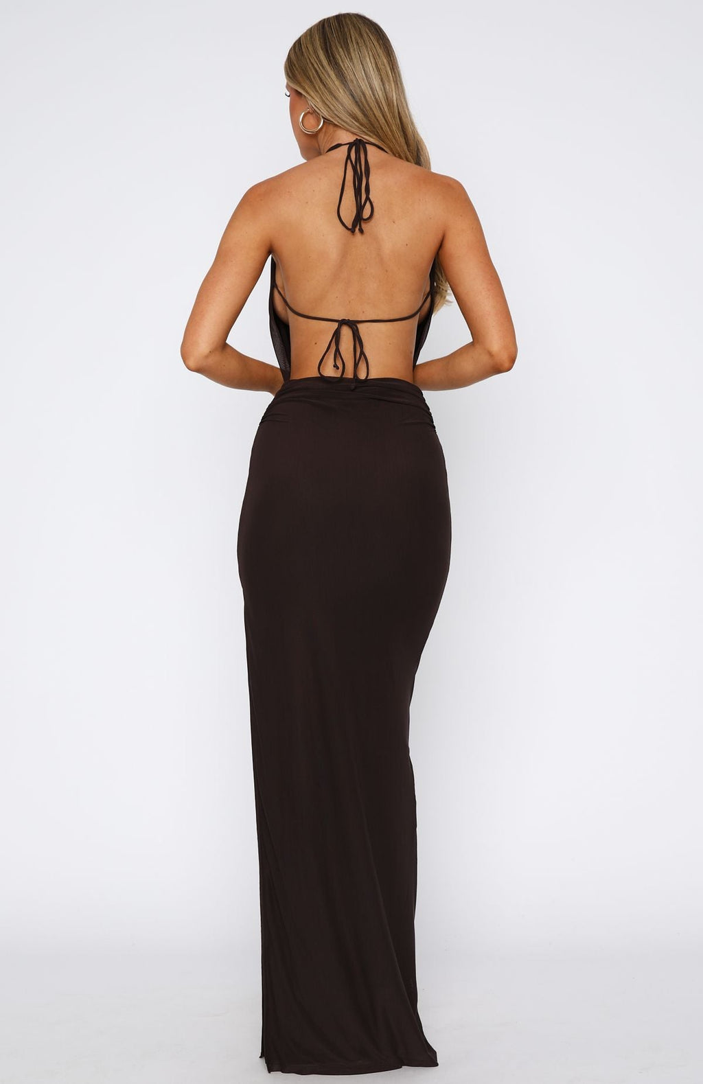 White Fox Neither One Of Us Maxi Dress Chocolate