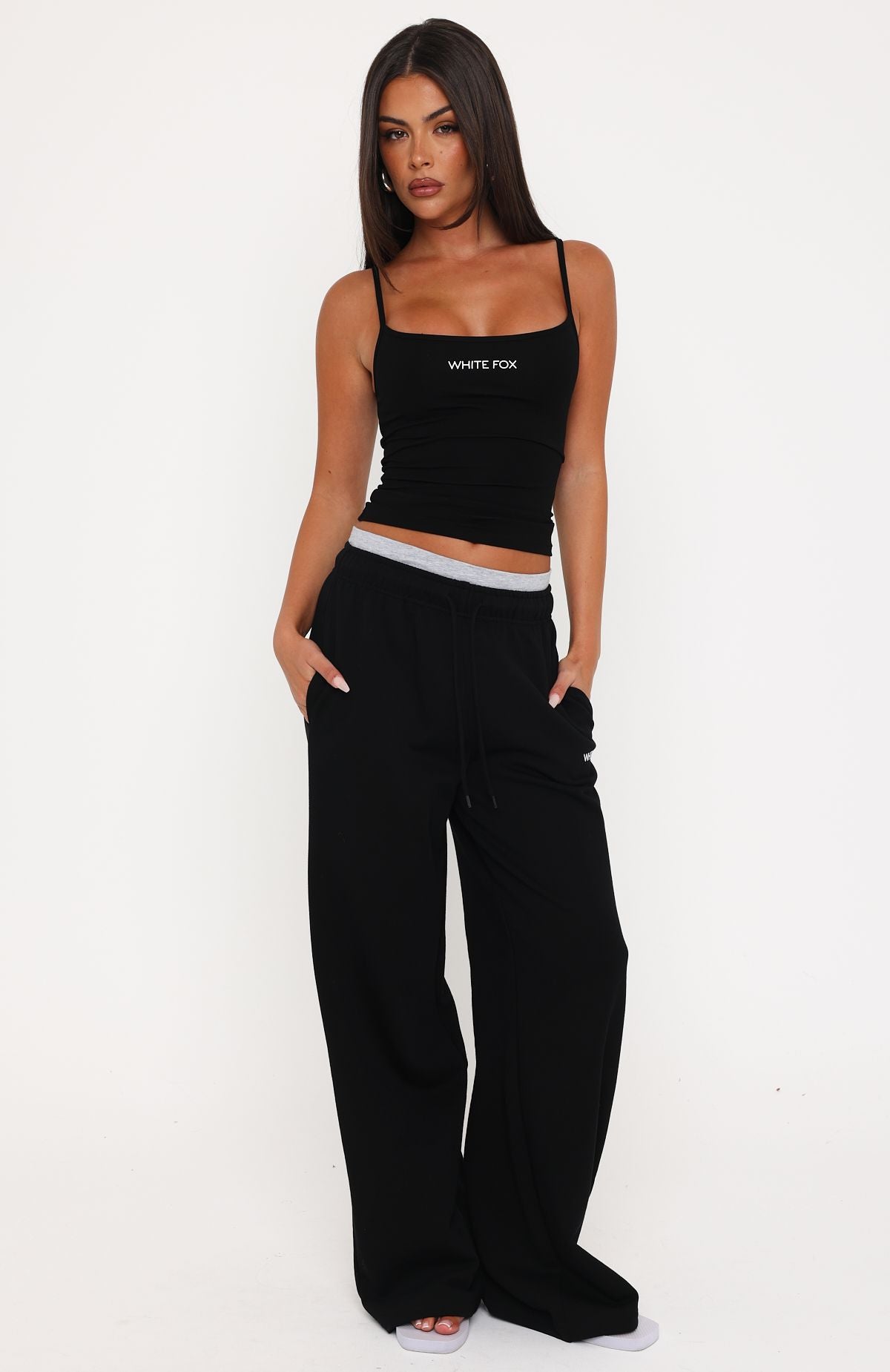 White Fox Off The Field Singlet Top Black
