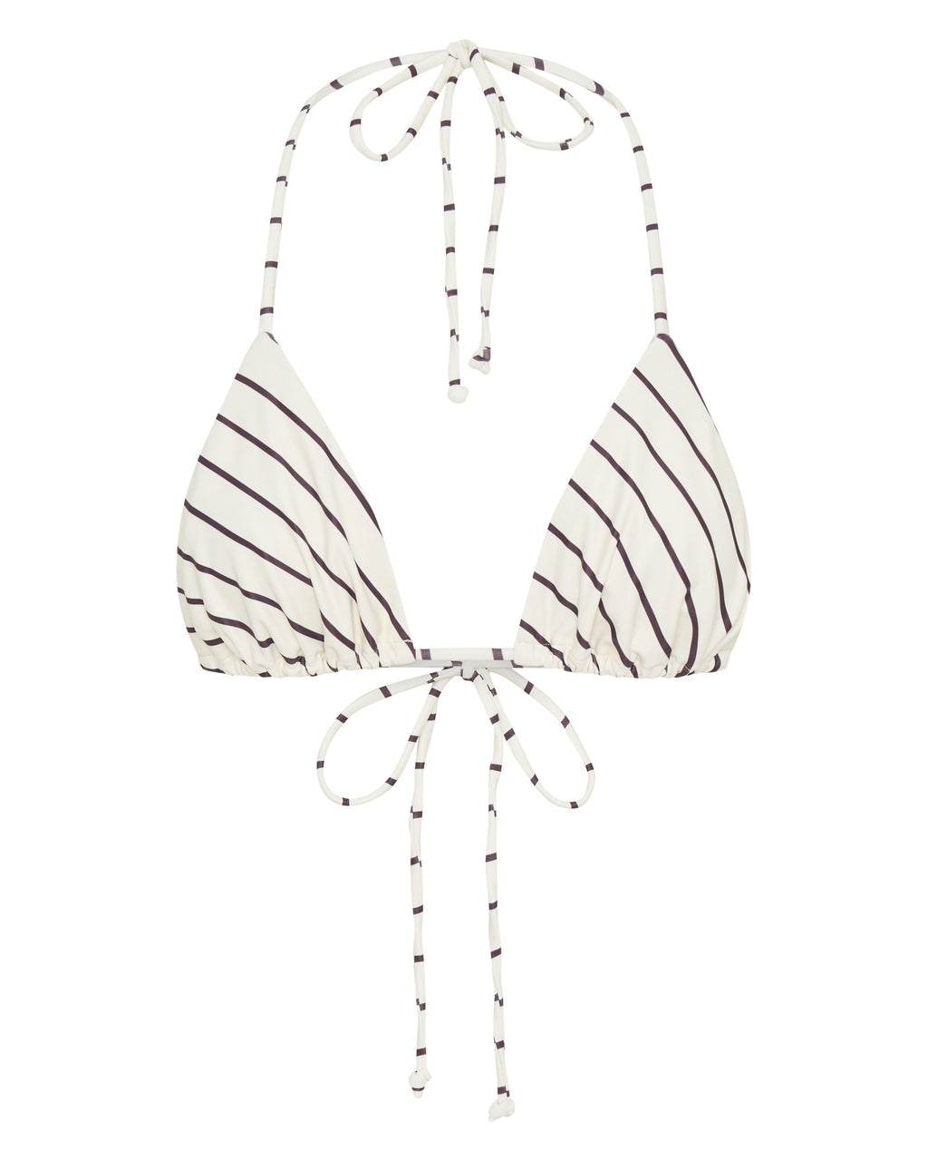 White Fox Golden Hour Bikini Top Cream/Choc Stripe