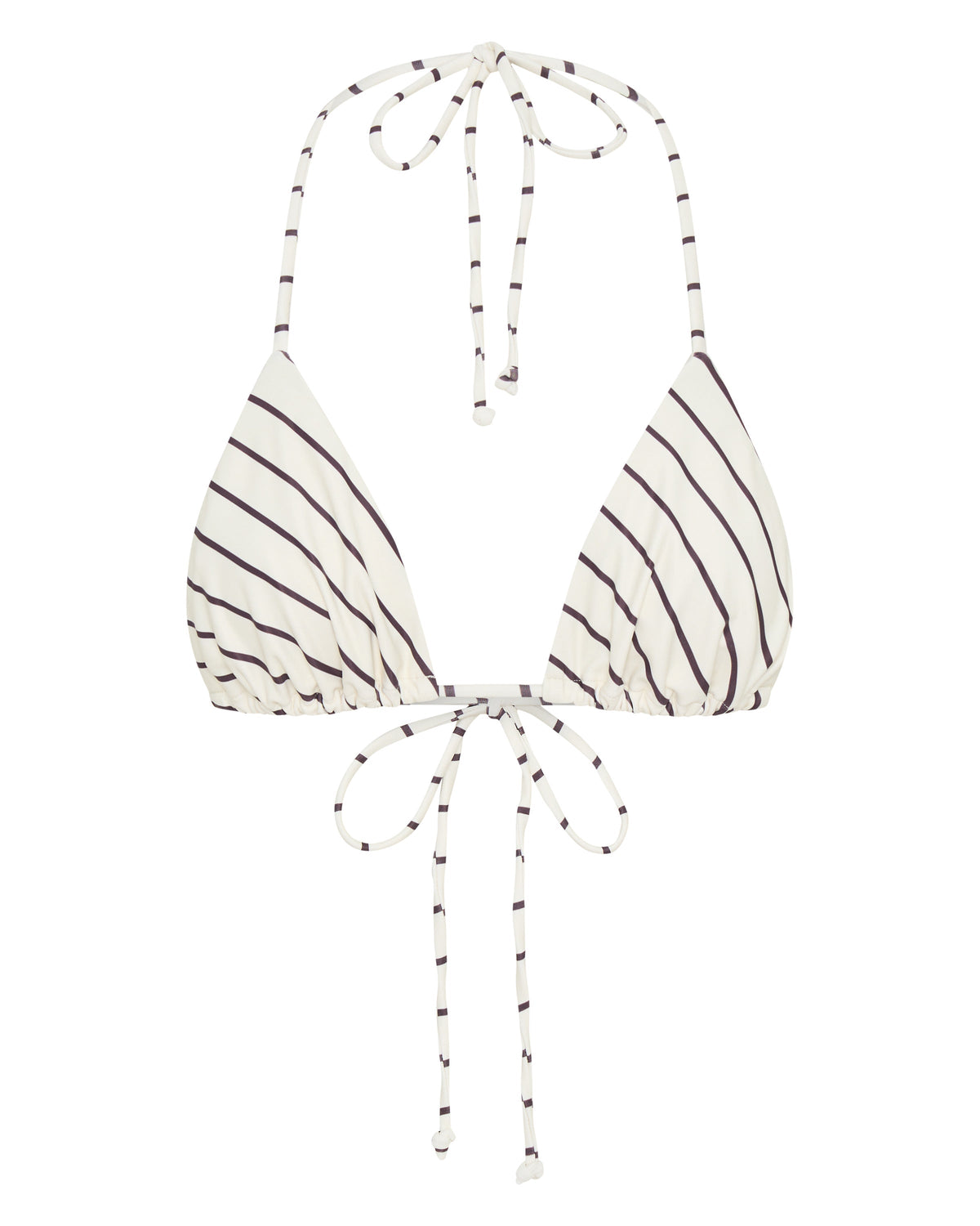 White Fox Golden Hour Bikini Top Cream/Choc Stripe