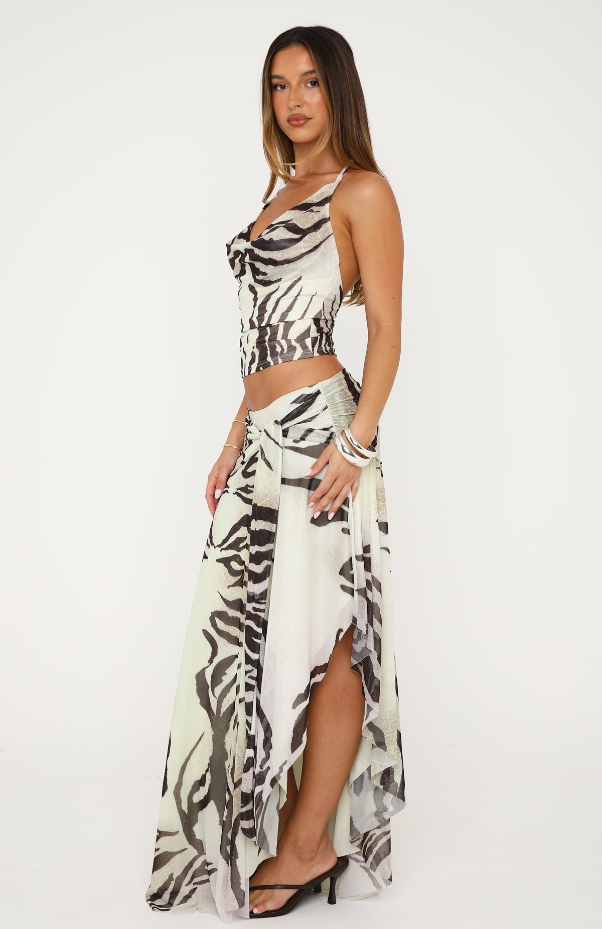White Fox Untie Me Midi Skirt Savannah