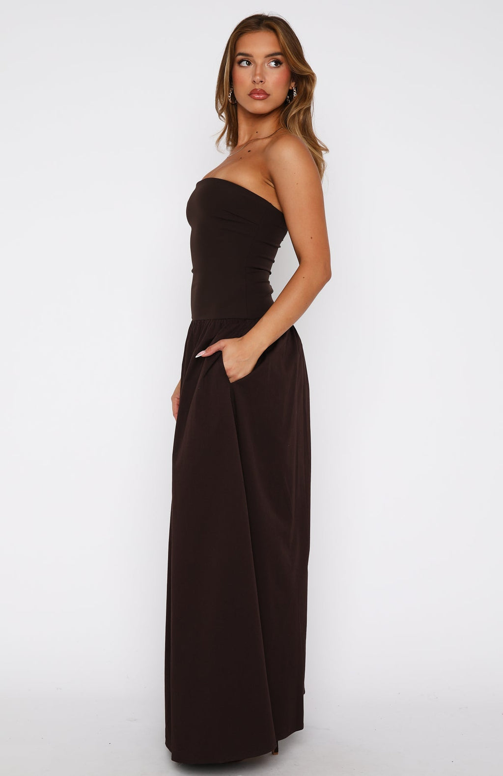 White Fox Take Back Maxi Dress Chocolate